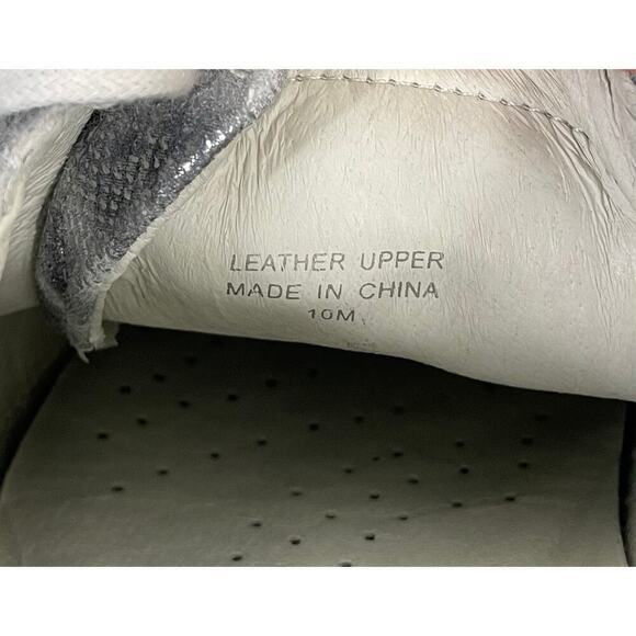 J Slides Lacee Sneaker Leather Leopard Snake Print Silver Black Size 10 Low Top - Picture 13 of 13